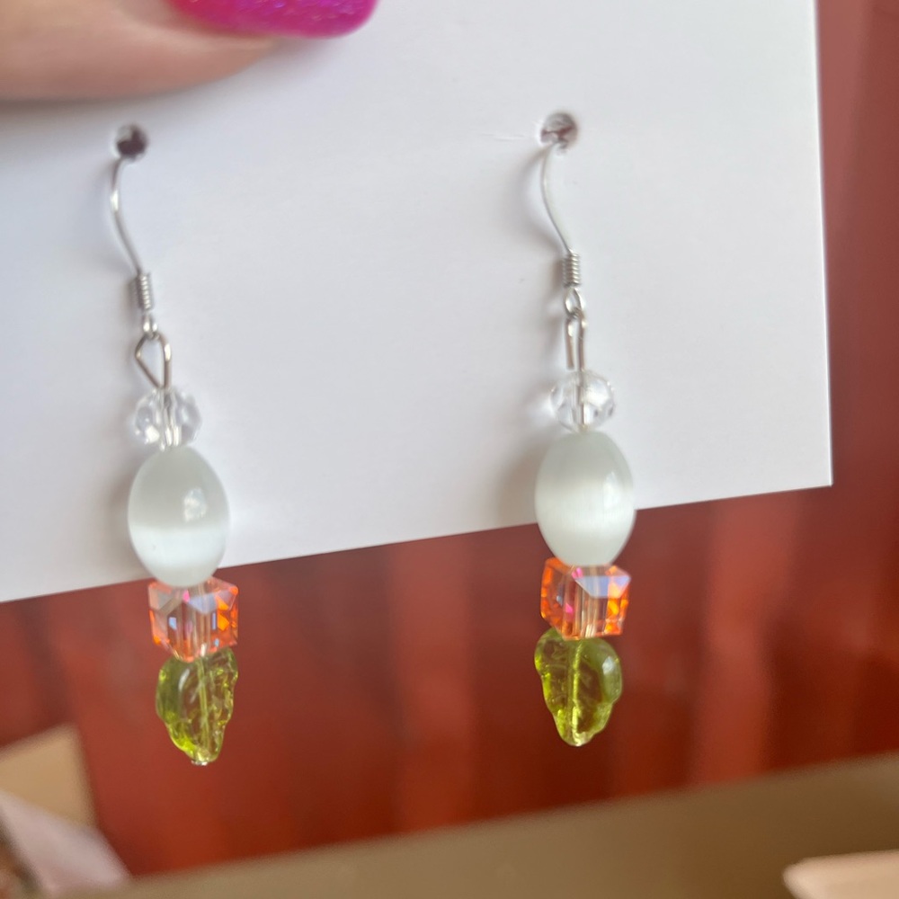 Handmade Earrings with Glass Beads